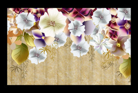 大理石花朵背景墙