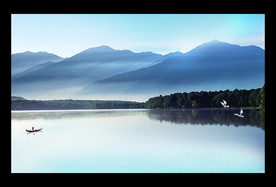 山水电视背景墙