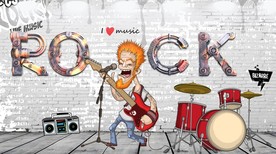 摇滚音乐工装背景墙