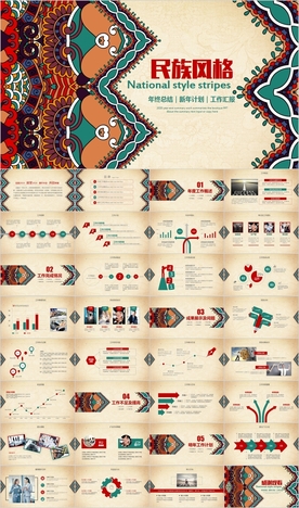 民族团结少数民族风总结PPT