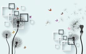 现代简约蒲公英背景