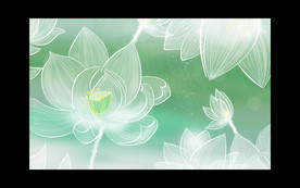 荷花电视背景墙