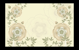 素雅花朵电视背景墙