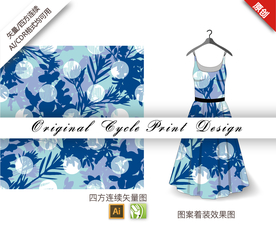 简约树叶剪影四方连续