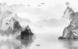 意境中国风山水画 TIF分层