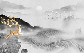 灰色北欧新装饰画 TIF分层