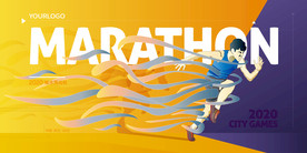 城市马拉松背景