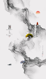 玄关壁画 玄关图 山水画