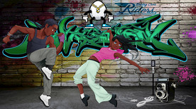 涂鸦嘻哈背景墙