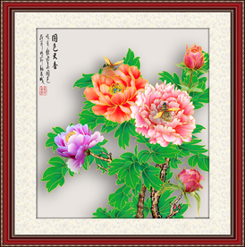 原创高清手绘牡丹装饰画壁画