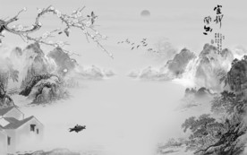 高清山水画高档画 TIF分层