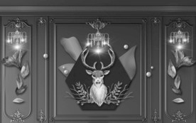 鹿头装饰高端画 TIF分层