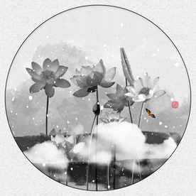 高雅荷花装饰画