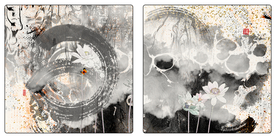 水墨荷花装饰画