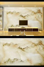 大理石山水电视背景墙