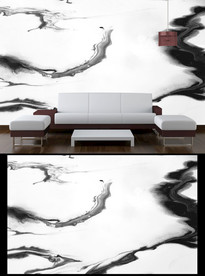 中式抽象电视背景墙