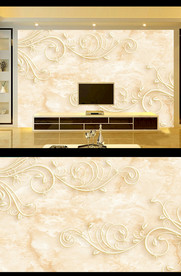 大理石花纹电视背景墙