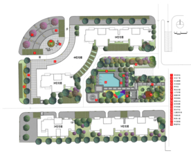 中式小区景观设计彩平图