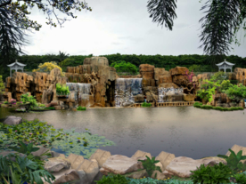 假山跌水景观设计效果图f