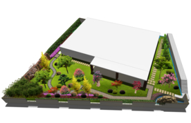 别墅庭院绿化景观效果图