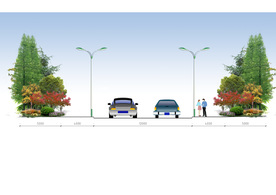 道路剖立面效果图