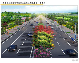 道路设计 道路鸟瞰图 道路绿化