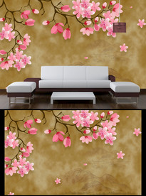 艺术花朵背景墙