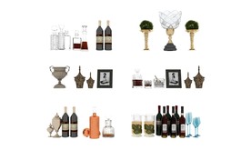 红酒啤酒洋酒瓶3d模型