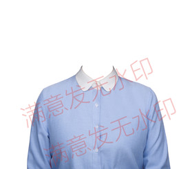 女生蓝色衬衫证件照相馆换装模板