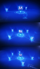 科技感分支图组织构架业务框架板