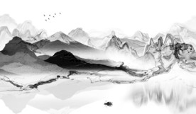 中国风山水电视背景 TIF分层