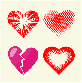 矢量心形红心图案图形设计