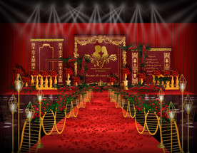 欧式红金色仪式区