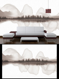 山水电视背景墙