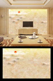 旭日东升电视背景墙