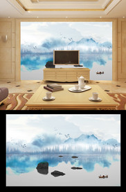 中式山水背景墙