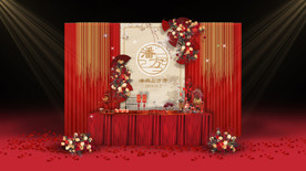 红色婚礼签到区