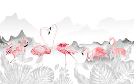 火烈鸟高清墙画 TIF分层