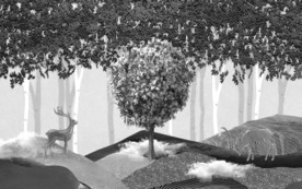 森林装饰高清墙画 TIF分层