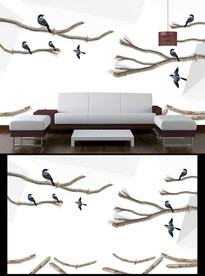 北欧简约背景墙