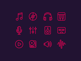 png-svg线稿线性音乐主题