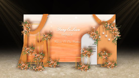 橙色婚礼迎宾区