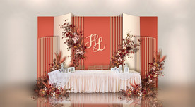 红色婚礼签到区