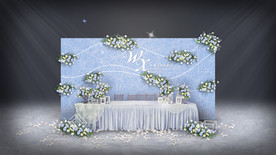 蓝色婚礼签到区