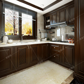 美式风格别墅豪宅装修厨房效果图