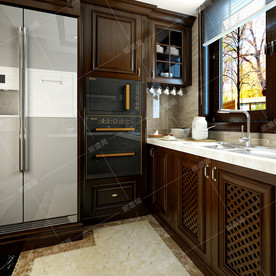 欧美风格别墅豪宅装修厨房效果图