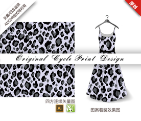 矢量野性豹纹四方连续