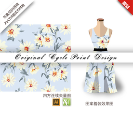 矢量素雅茼蒿四方连续