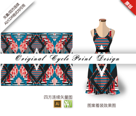 矢量涂鸦几何四方连续