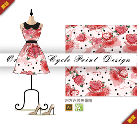 矢量木芙蓉四方连续